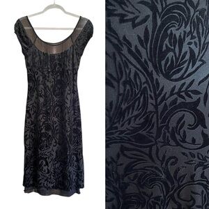 ❗️6HR SALE❗️Vintage Betsey Johnson Sheer Mesh Velvet Burnout Goth Milkmaid Dress